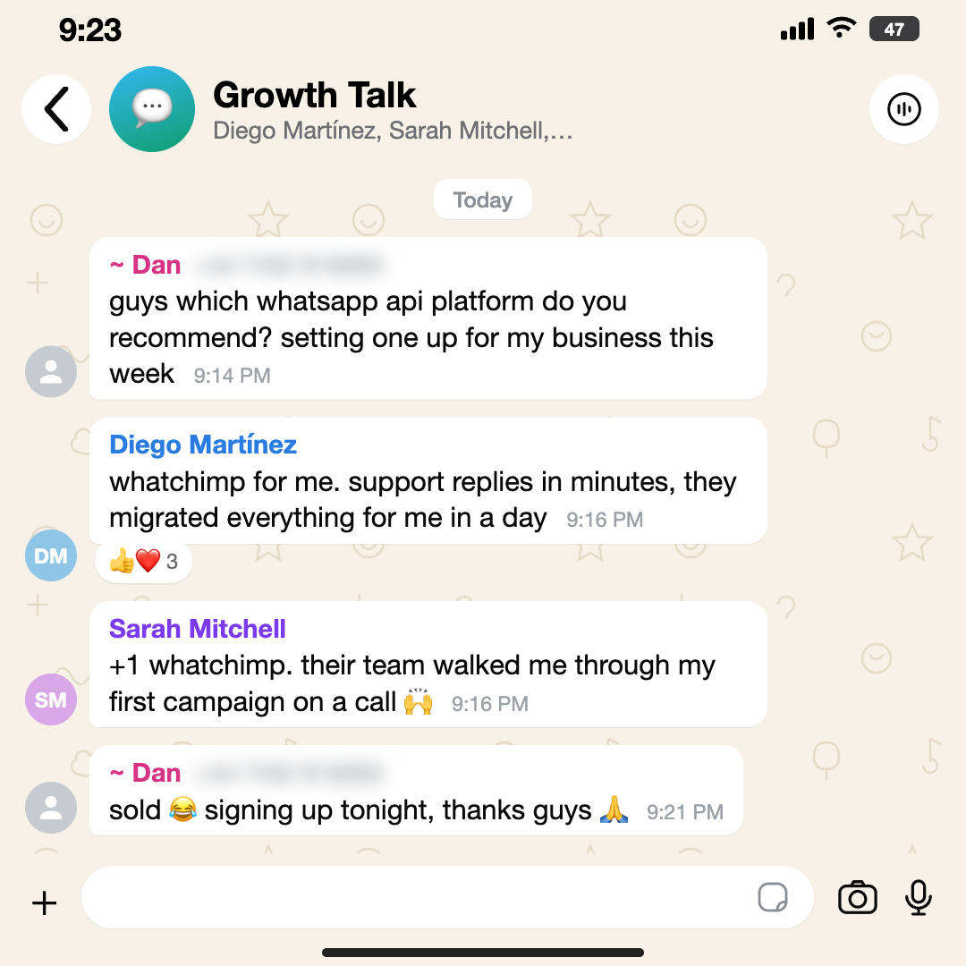 WhatChimp Facebook ad