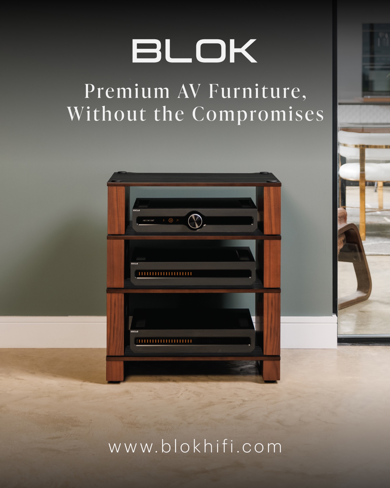 Blok Hi-Fi Stands North America Facebook ad: Award-Winning Modular Shelving