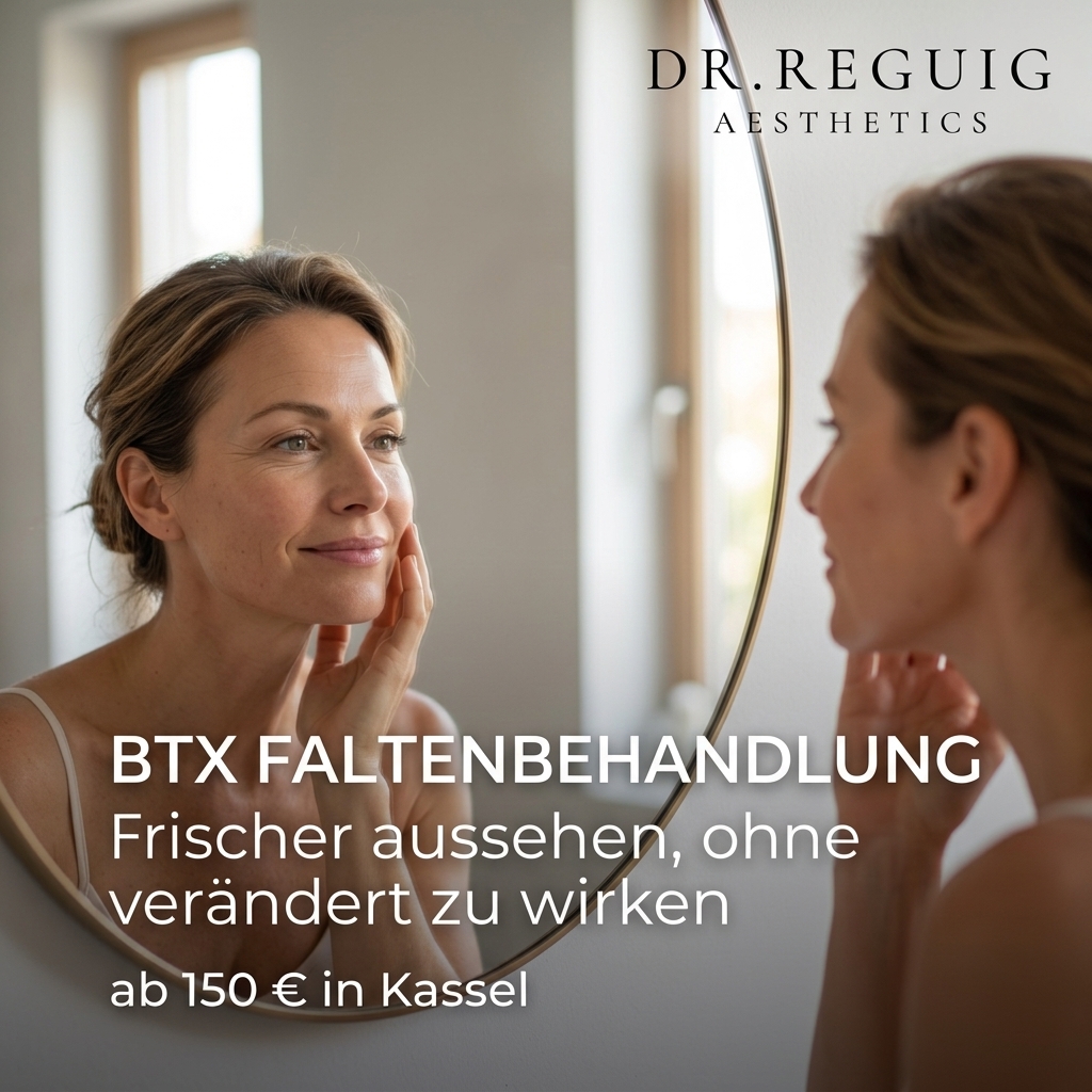 Dr. Reguig Aesthetics Facebook ad: EXKLUSIV IN KASSEL: BTX FALTENBEHANDLUNG