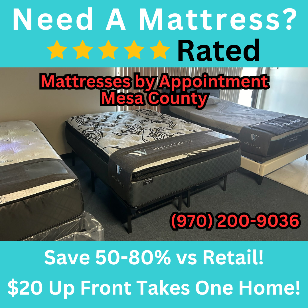 Mattress By Appointment Mesa County Facebook ad: Big Comfort, Small Payment, Starting at $20 Down