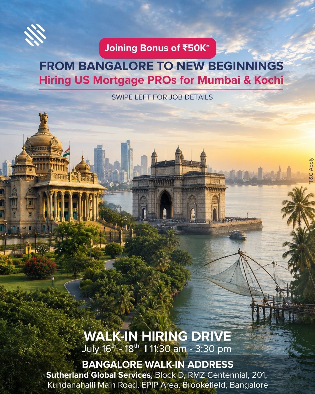 Sutherland India Facebook ad: From Bangalore. To Your Next Big Move.
