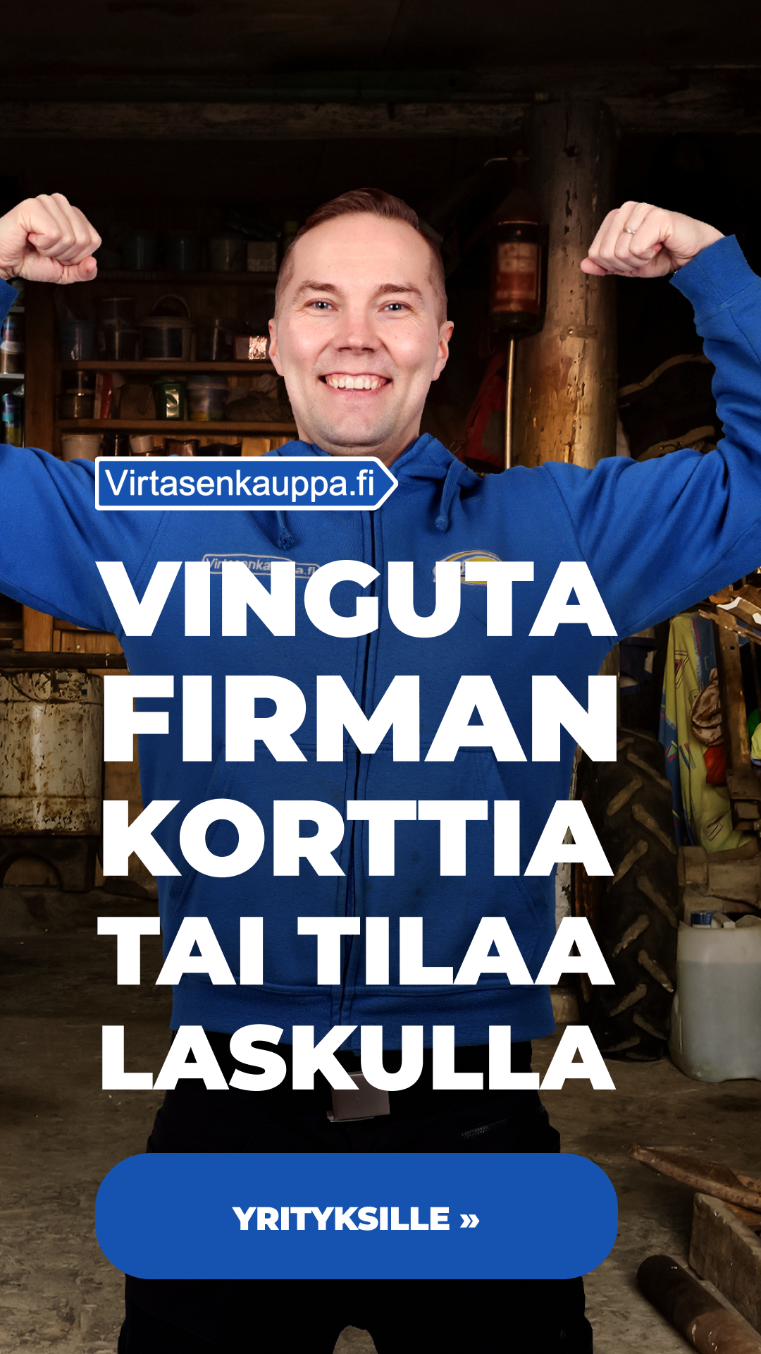 Virtasenkauppa.fi Facebook ad: Palvelemme myös yrityksiä