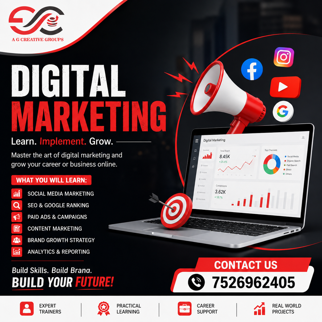 AG Creative Groups Facebook ad: Learn Digital Marketing & Build Your Future