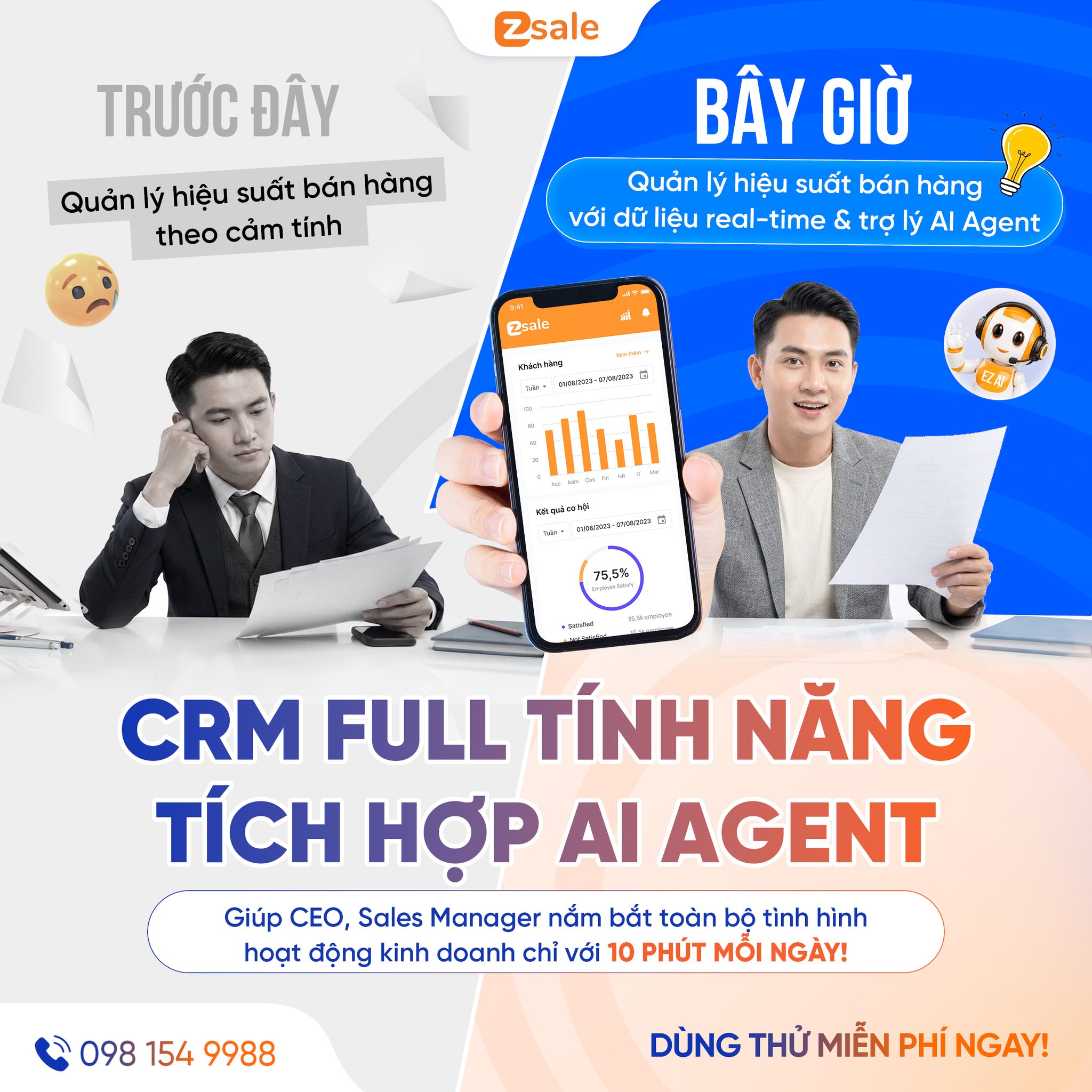 EZSale Facebook ad: CRM EZSale tích hợp AI Agent - Giải…