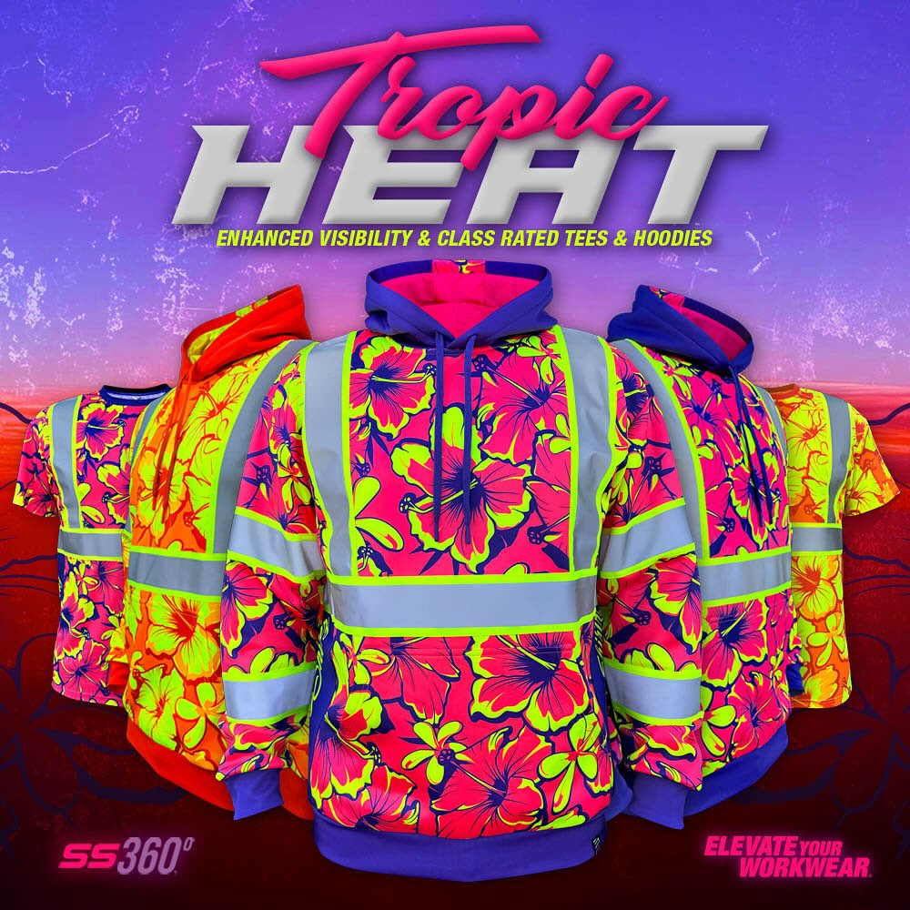 Safetyshirtz Facebook ad: Your hi-vis just got fun with our Tropic…