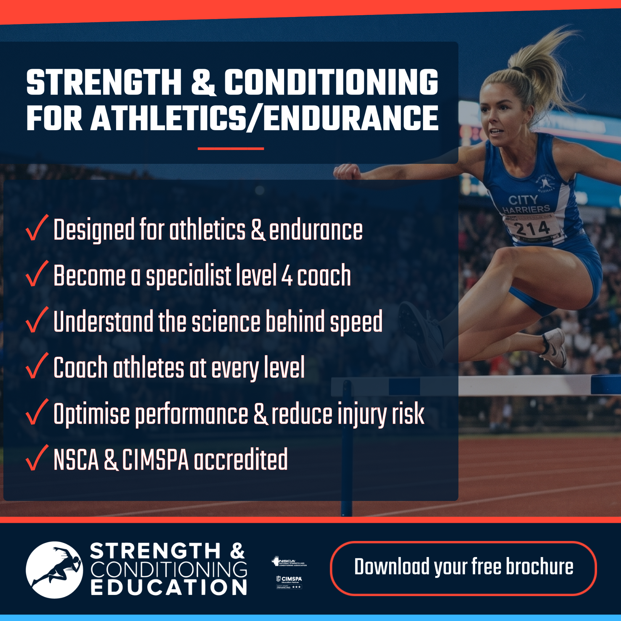 Strength and Conditioning Education Facebook ad: Our NEW course is fully accredited and fully…