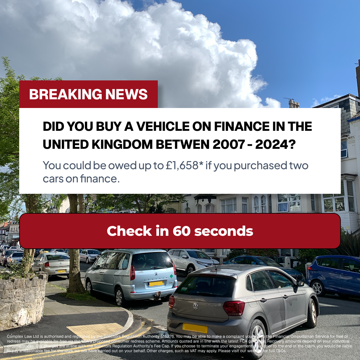 Complex Law Facebook ad: Find Out If You're Owed £££