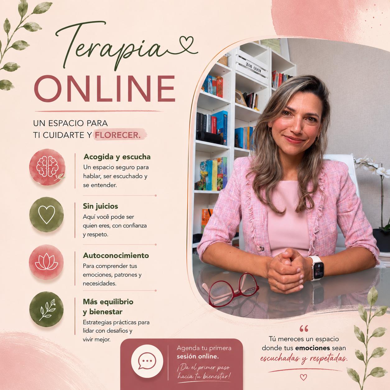 Marcela Morais Psicóloga Online Facebook ad: Tu salud emocional no puede esperar