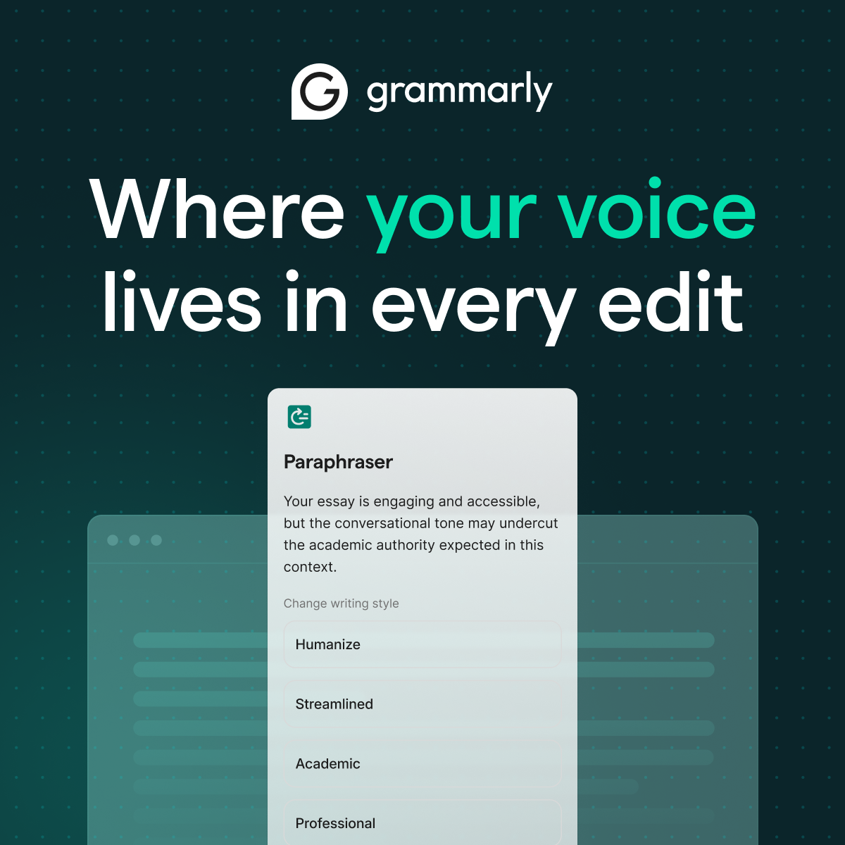 Grammarly Facebook ad