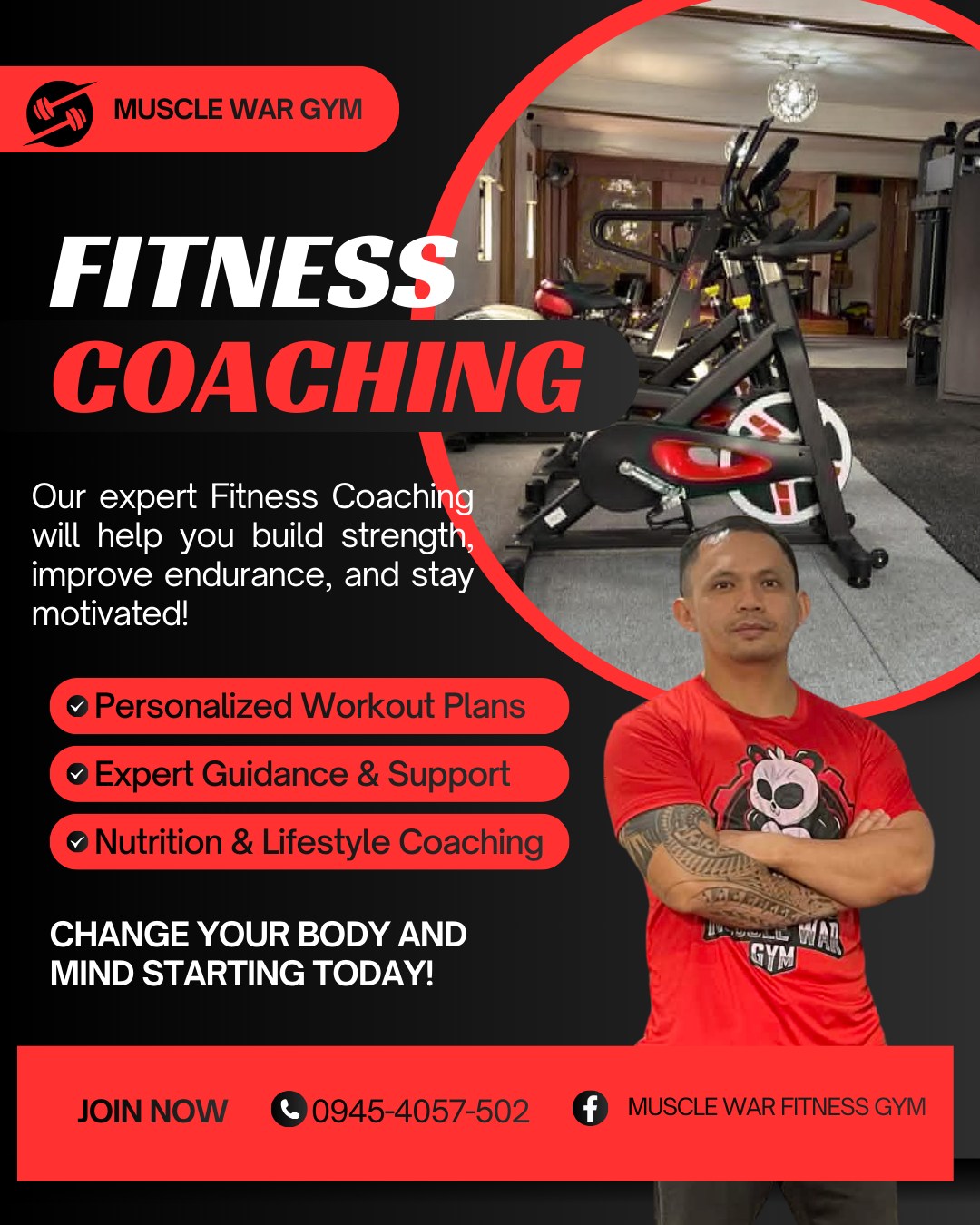 Muscle War Fitness Gym Facebook ad