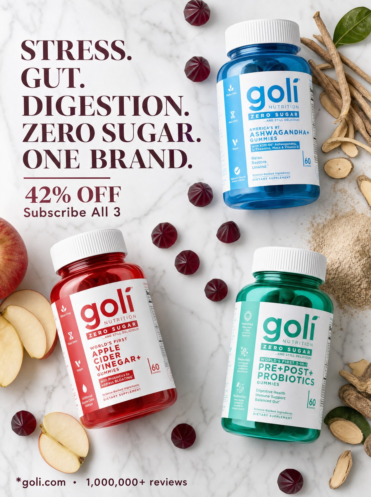 Goli Facebook ad: OVER 60% OFF + 100% FREE Shipping