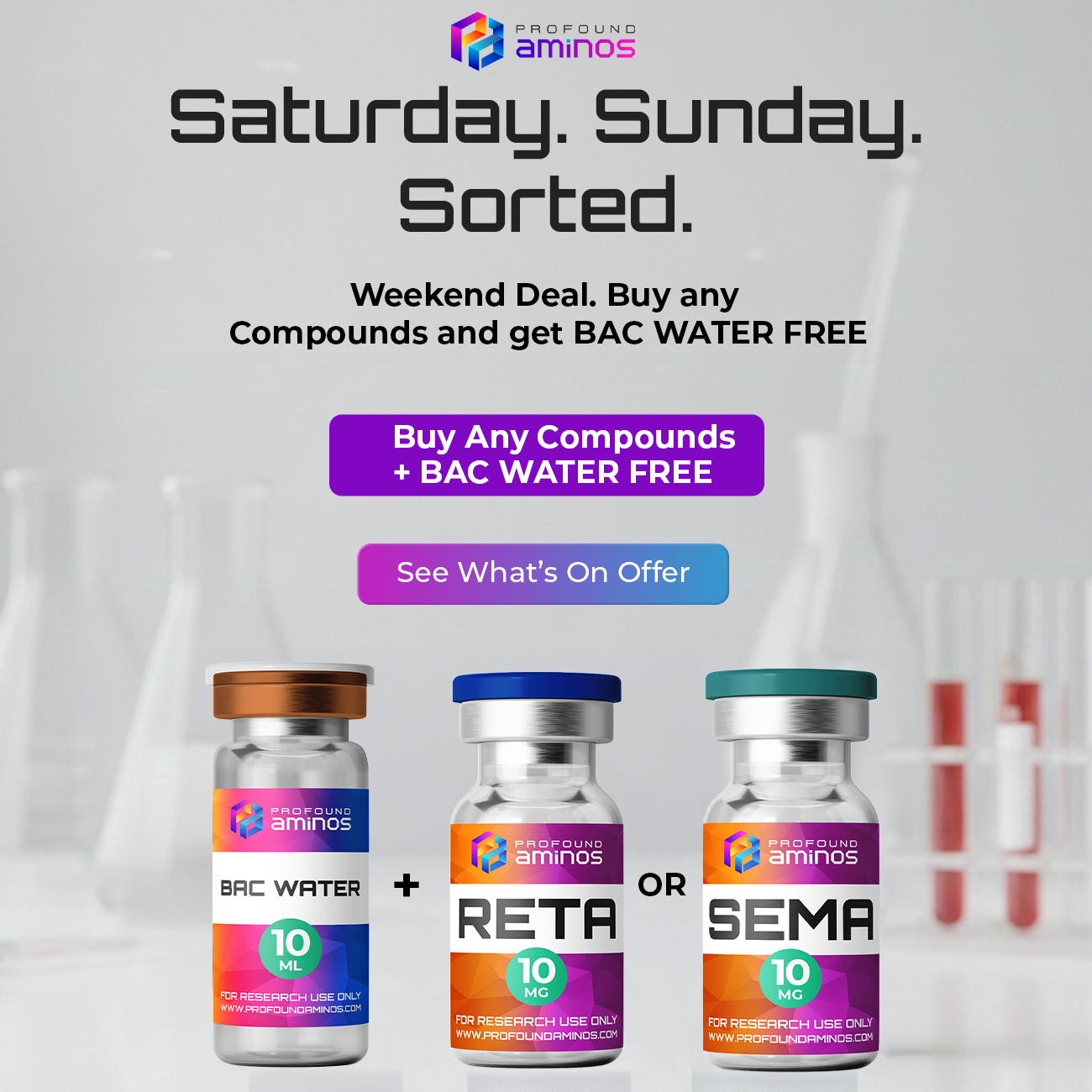 Profound aminos Facebook ad from Aug 8, 2026