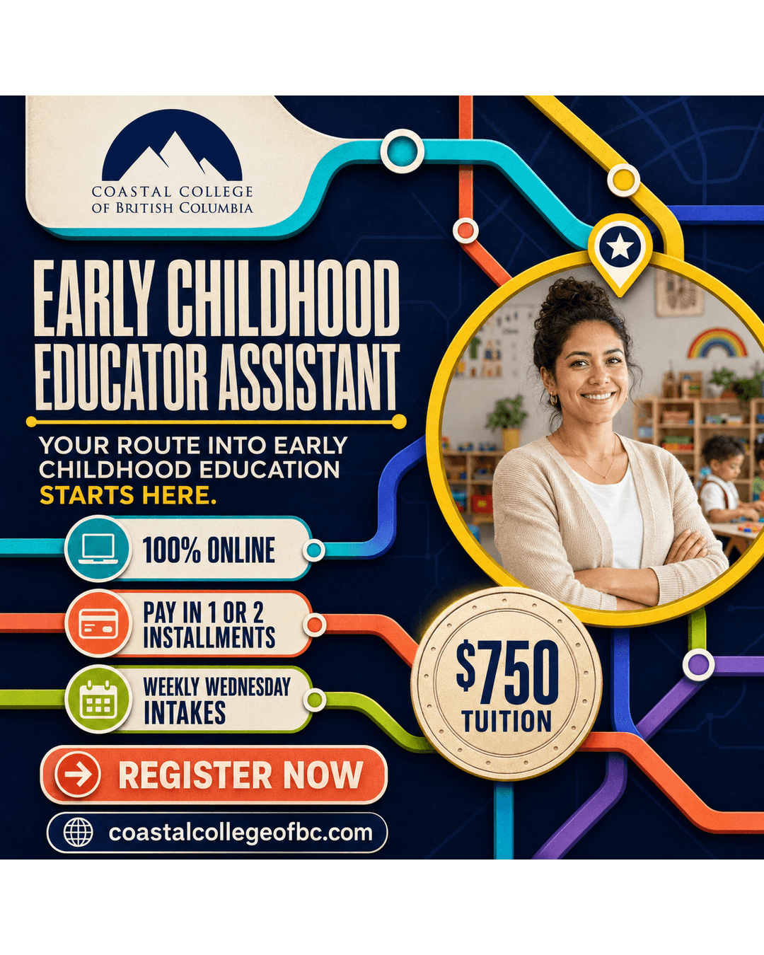 Coastal College of British Columbia Facebook ad