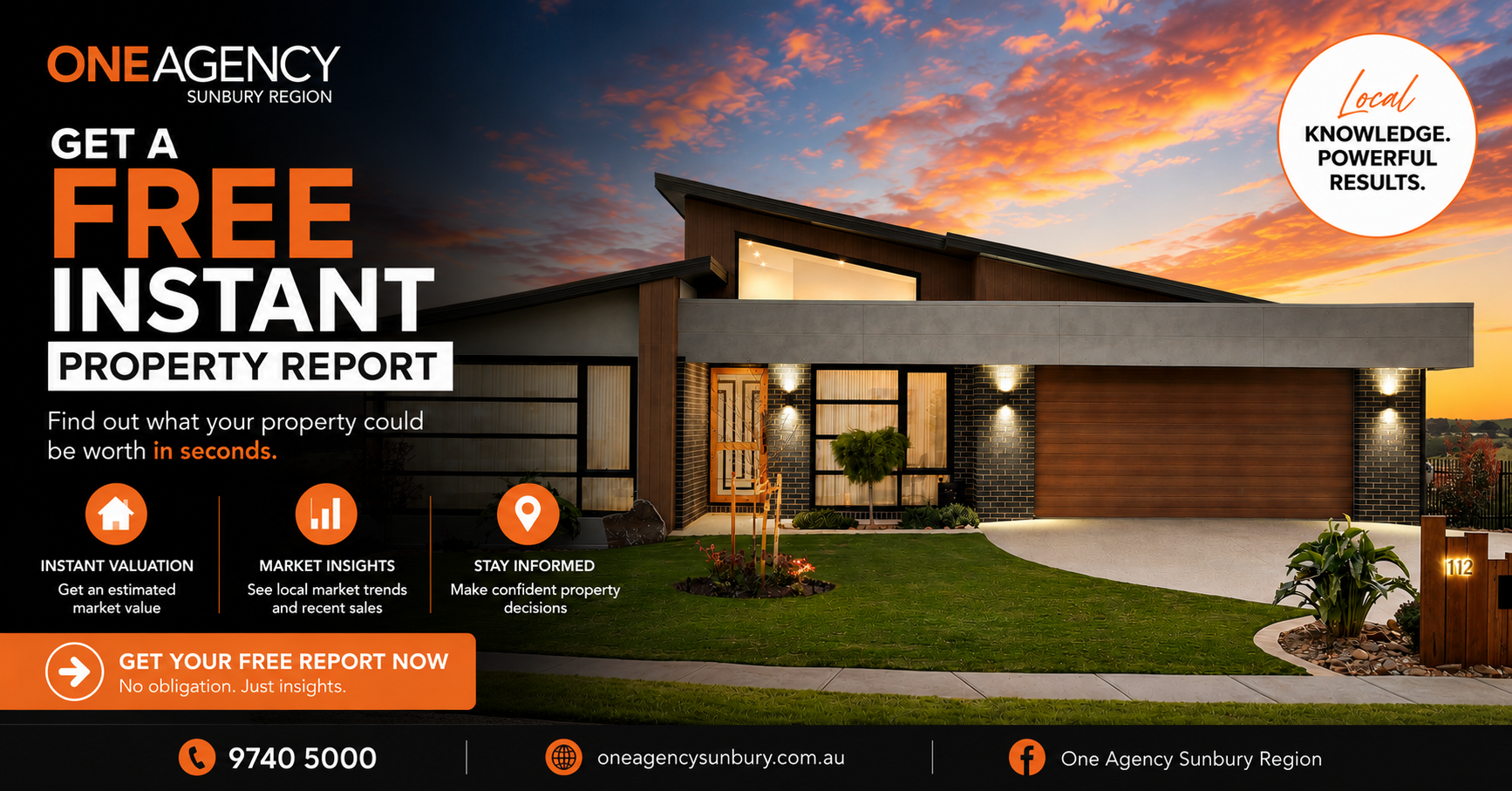 One Agency Sunbury Region Facebook ad: Free Instant Property Appraisal