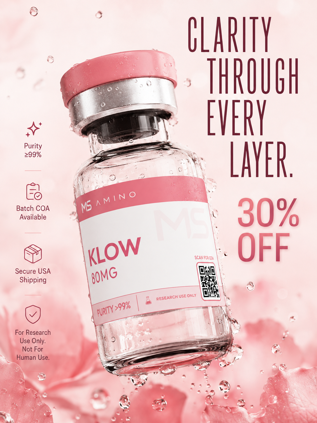 Msamino scientific department Facebook ad: 30% limited time sale is live at Ms Amino!