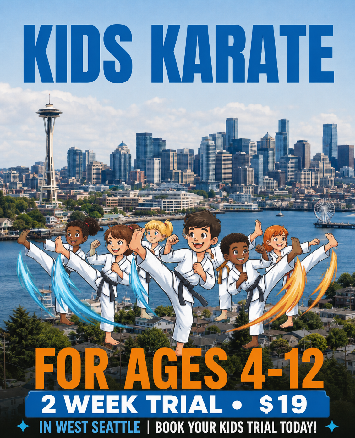 Evergreen Karate and Fitness Facebook ad: Kids Karate Class in West Seattle