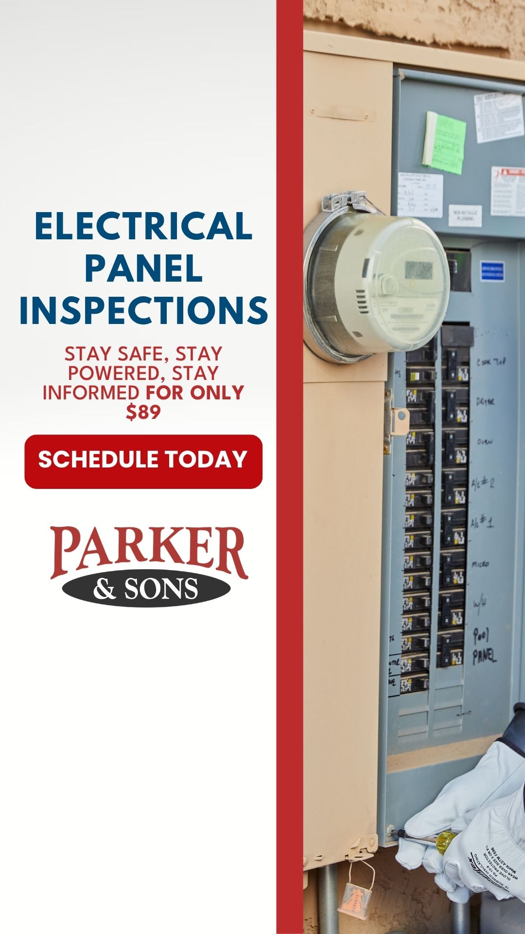 Parker & Sons Facebook ad: Peace of mind starts here.