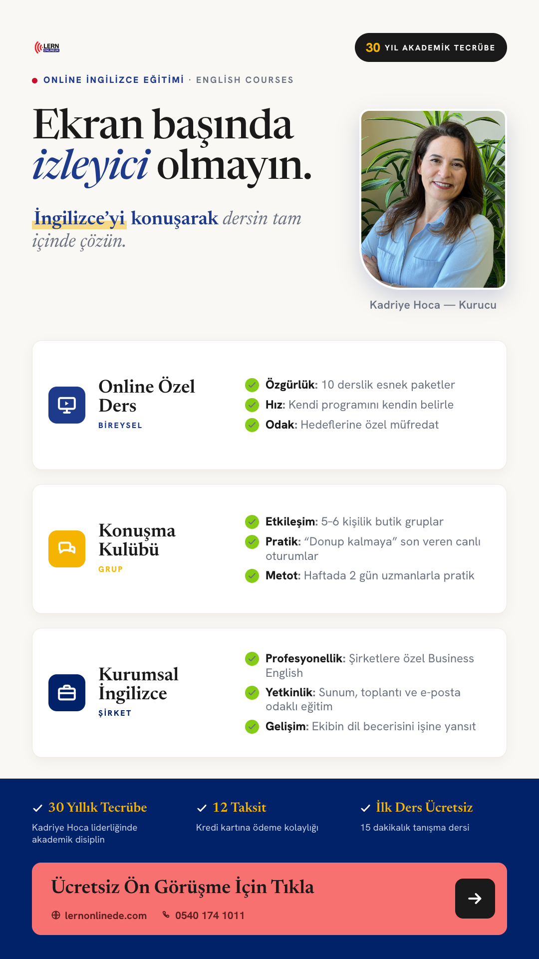 Learnonline.uk Facebook ad: İngilizce Öğrenemiyorum Demeyi Bırakın!