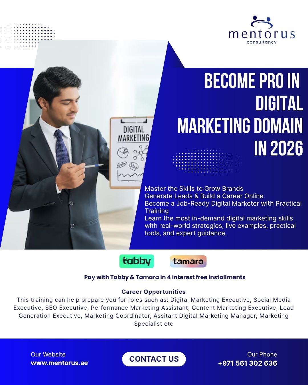 Mentorus Consultancy Facebook ad: Become Certified Digital Marketer