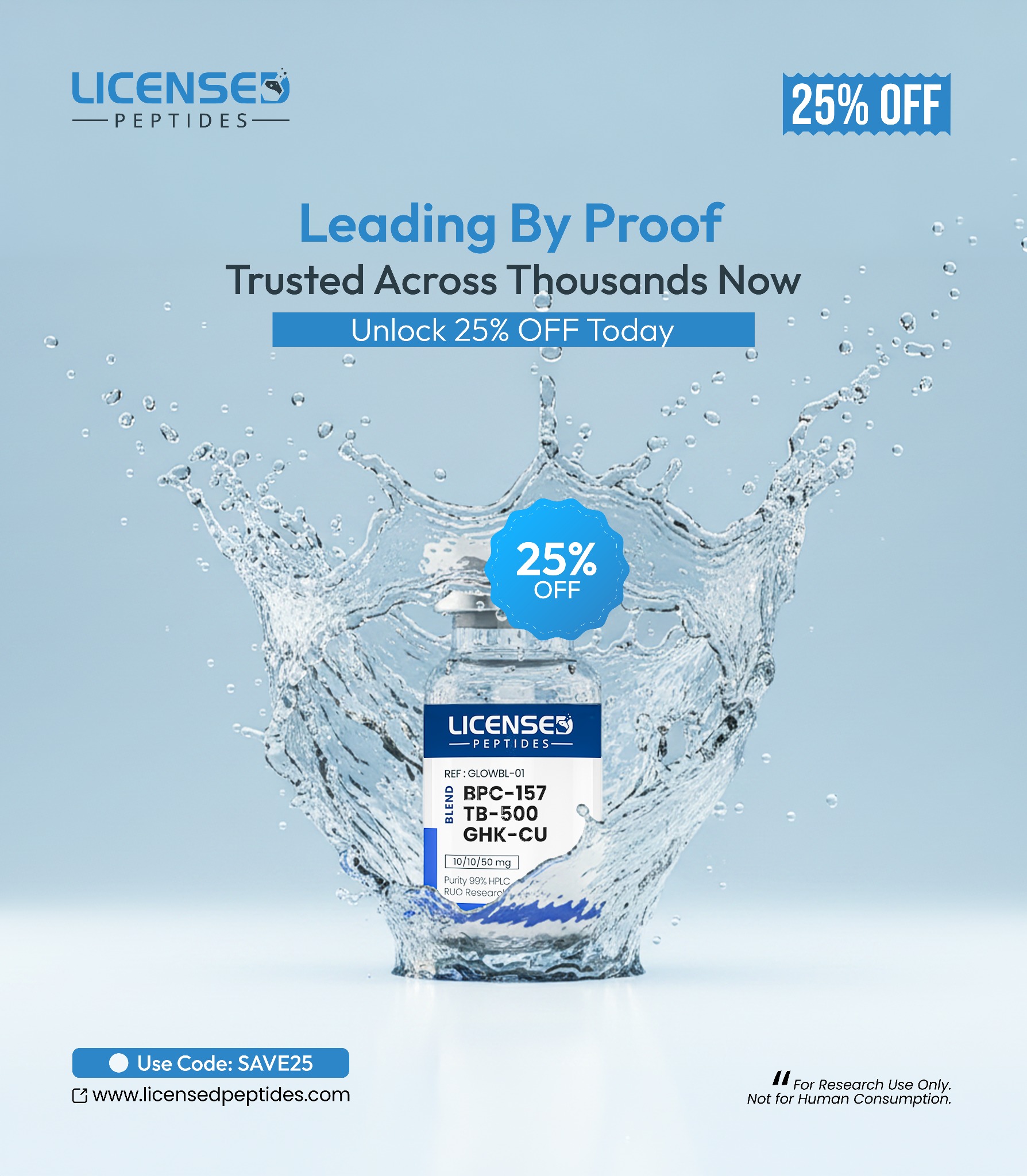 Licensed Peptides Research Facebook ad from Apr 28, 2026