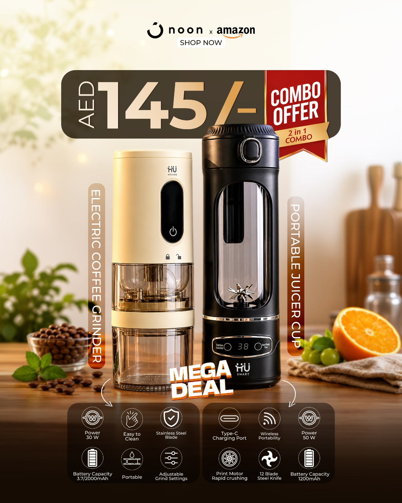 HU Store Facebook ad: 2-in-1 Combo, Only AED 145