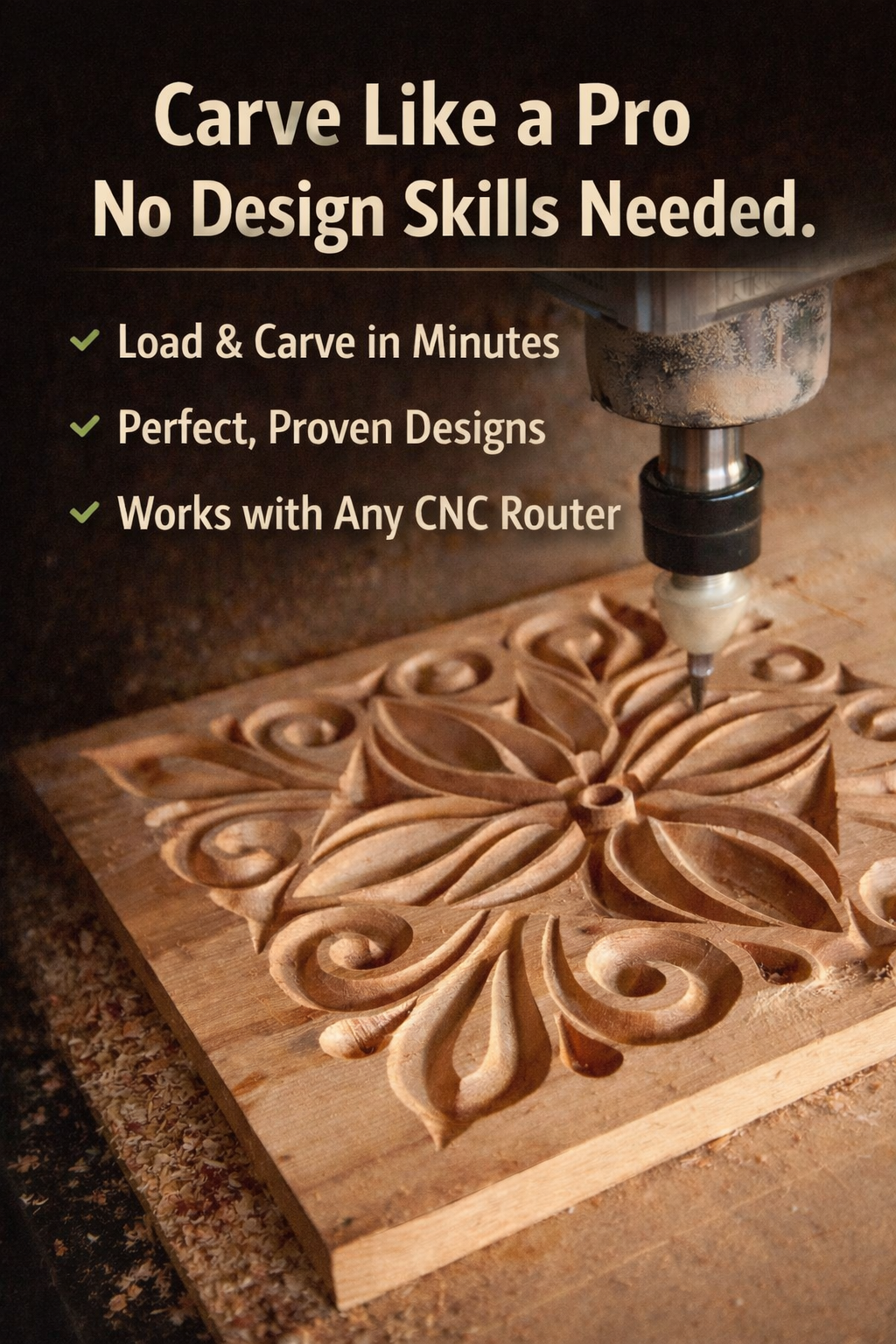 Wood Carving Vault Facebook ad from Apr 20, 2026