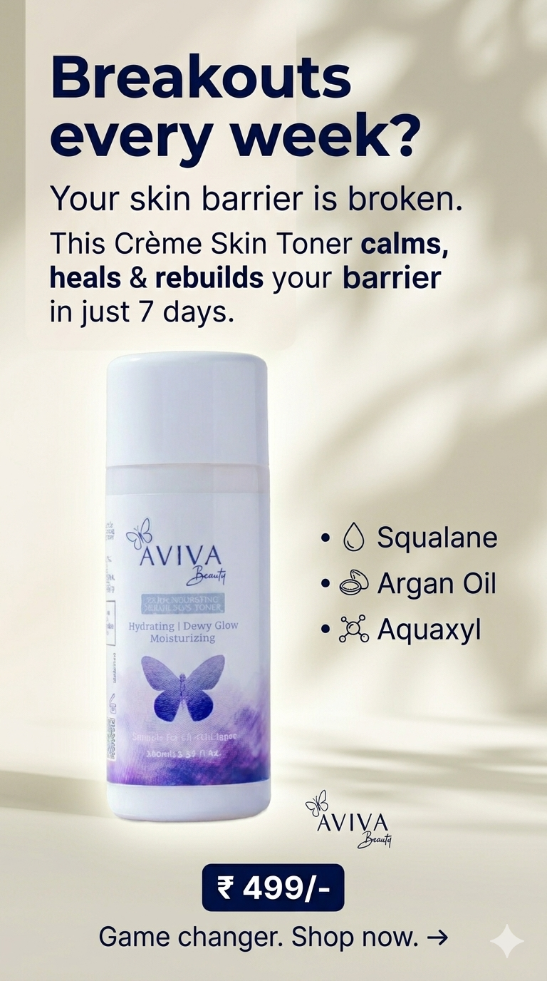 Aviva Beauty Facebook ad: If your skin feels dry, tight, and lacks…