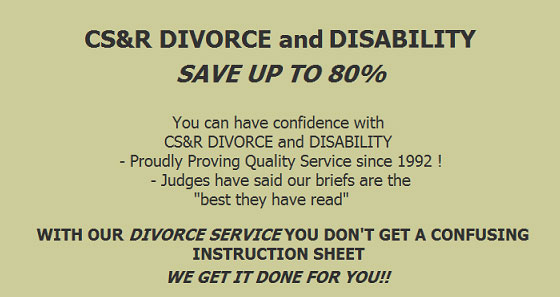 CS & R Divorce & Disability Facebook ad: Divorce - CS&R home of the affordable Divorce