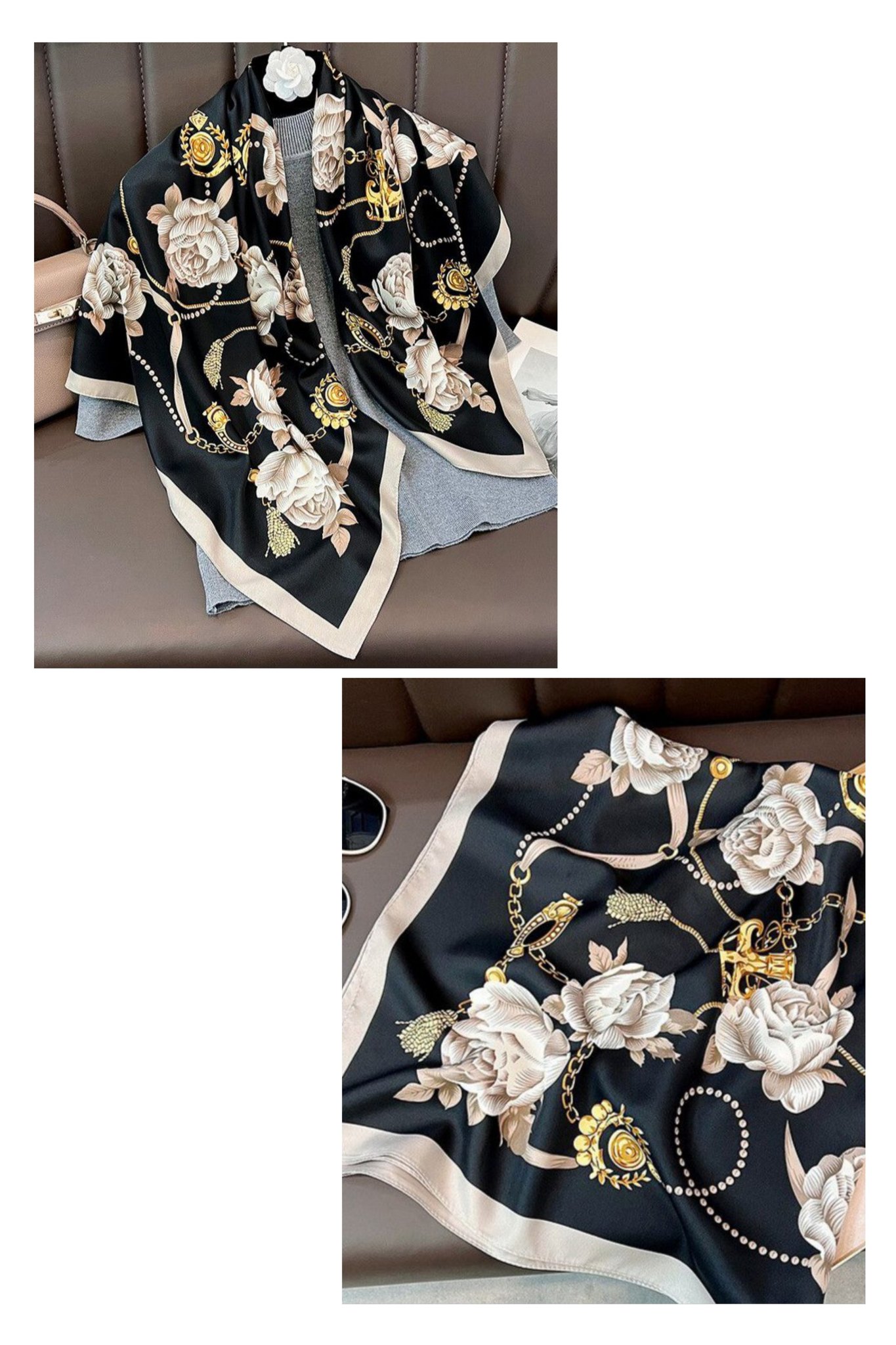 Bõ & Chic Facebook ad: TOUJOURS DISPONIBLES, FOULARDS TENDANCE