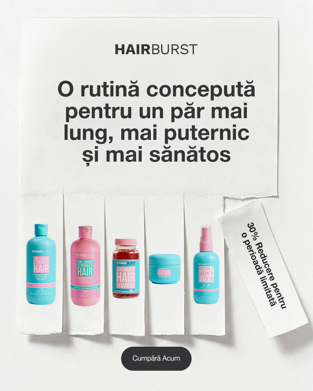 Hairburst Romania Facebook ad