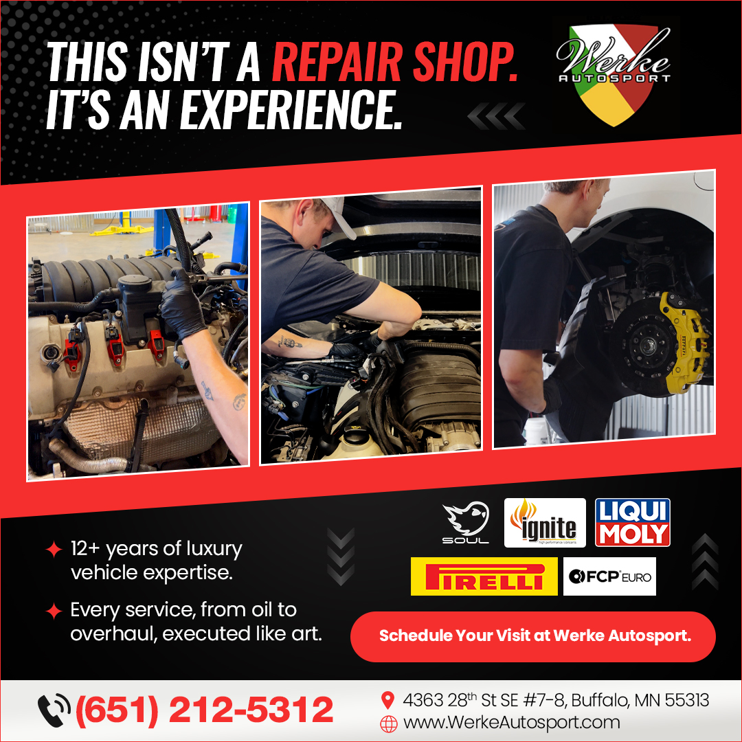 Werke Autosport Facebook ad: Open, Honest, Expert Care
