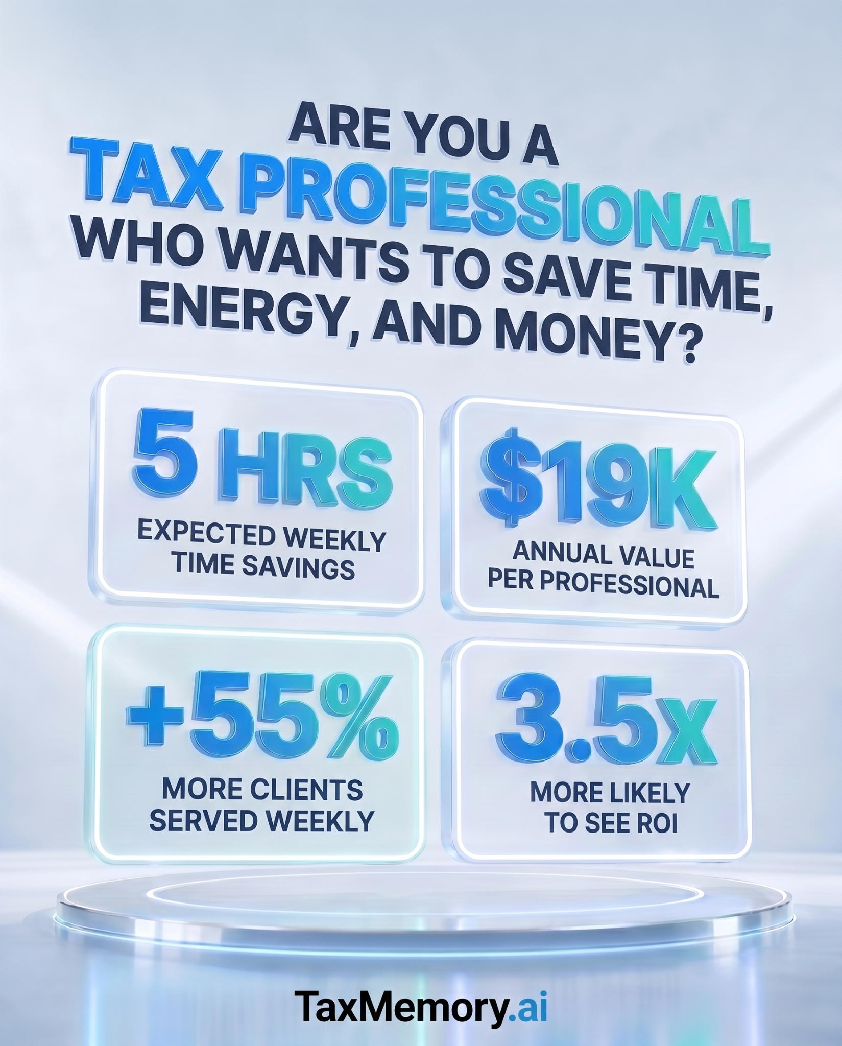 TaxMemory Ai Facebook ad: AI for Tax Pros w/ Memory for 300 Clients