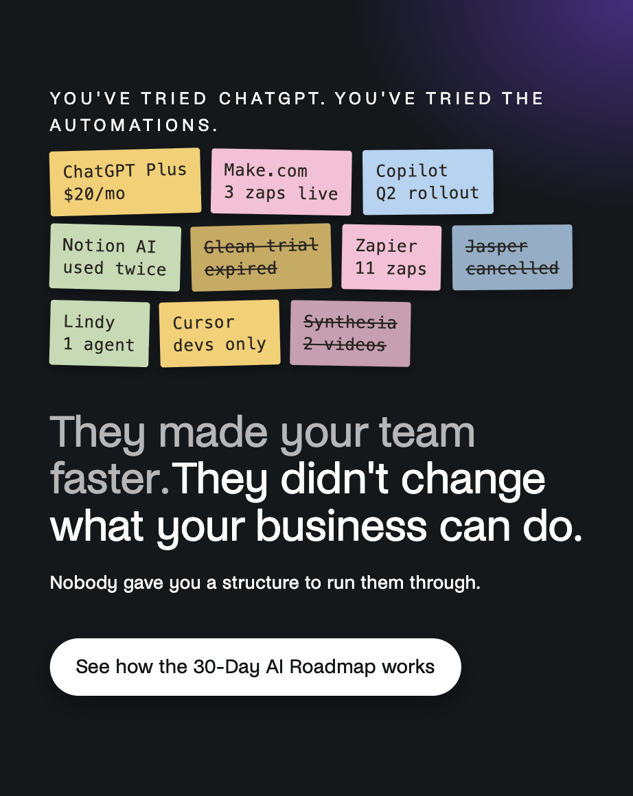 Decidr.ai Facebook ad: Get an AI roadmap built around your business