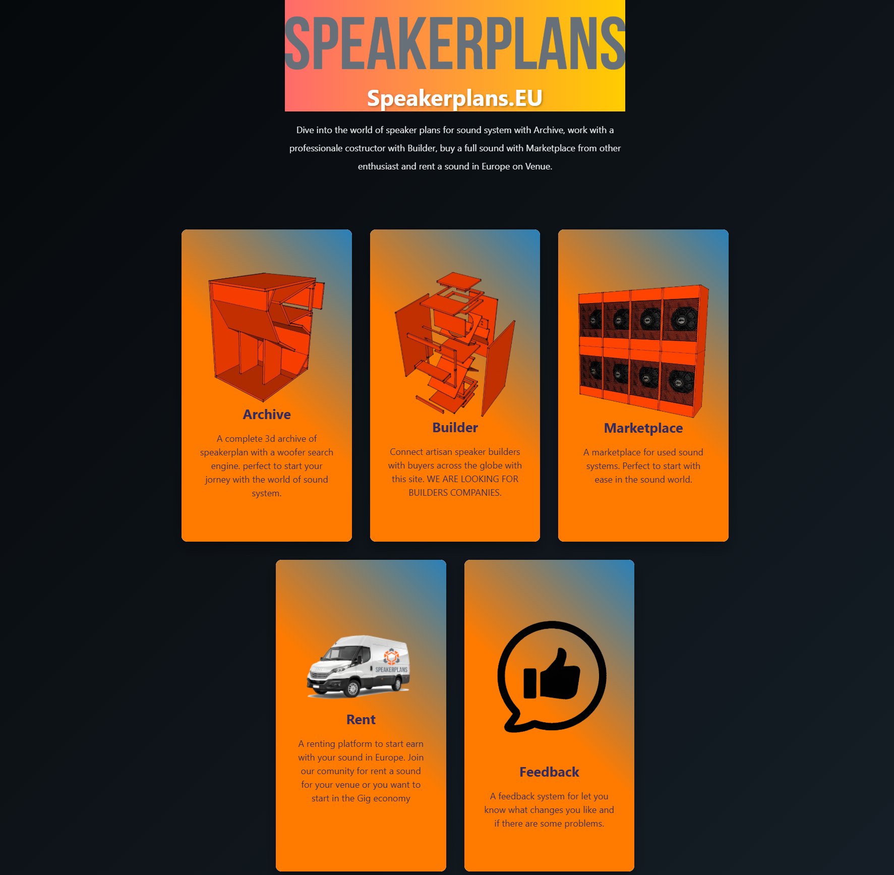Speaker plans Facebook ad: Speakerplan Venue - Gig Economy for Audio Equipment