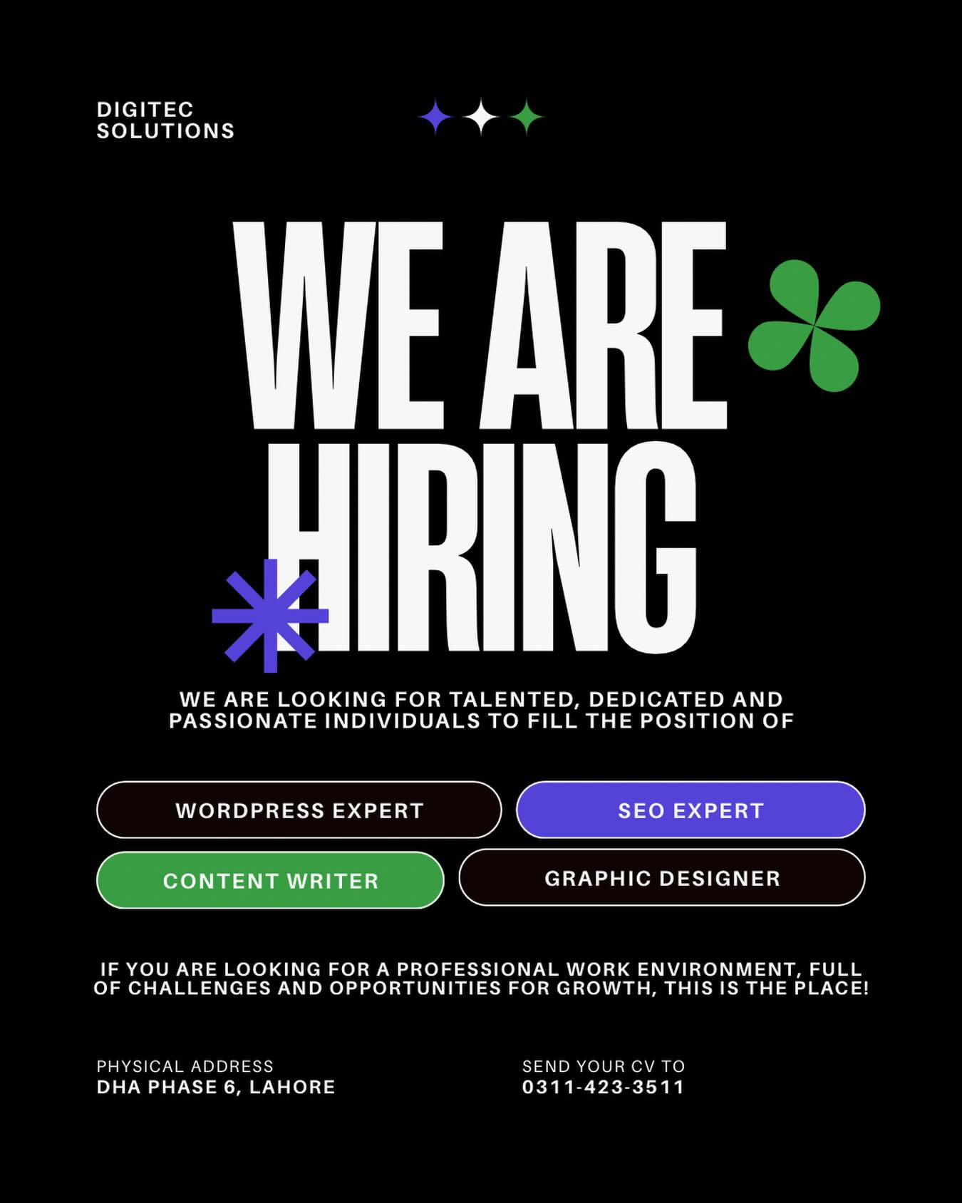digital.agency.io Facebook ad: WE ARE LOOKING FOR TALENTED, DEDICATED AND PASSIONATE…