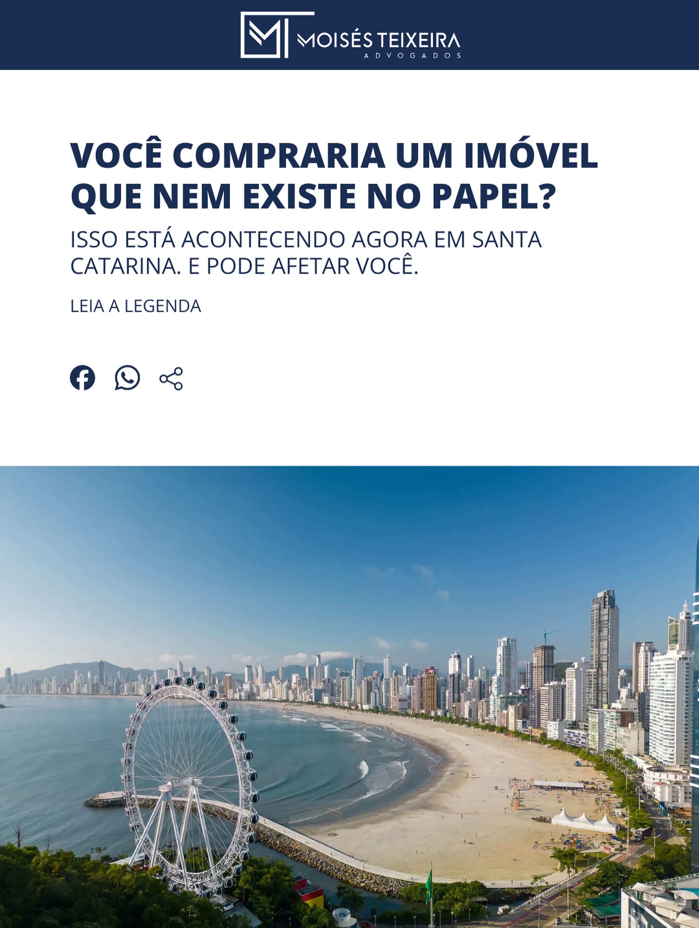 Moisés Teixeira Facebook ad: Estão vendendo imóveis que nem existem no papel…