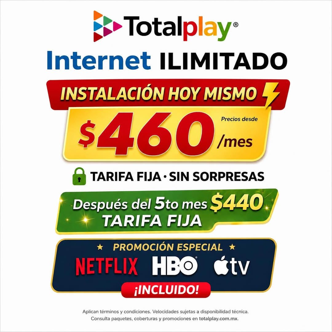 Internet ilimitado total Facebook ad: internet totalplay