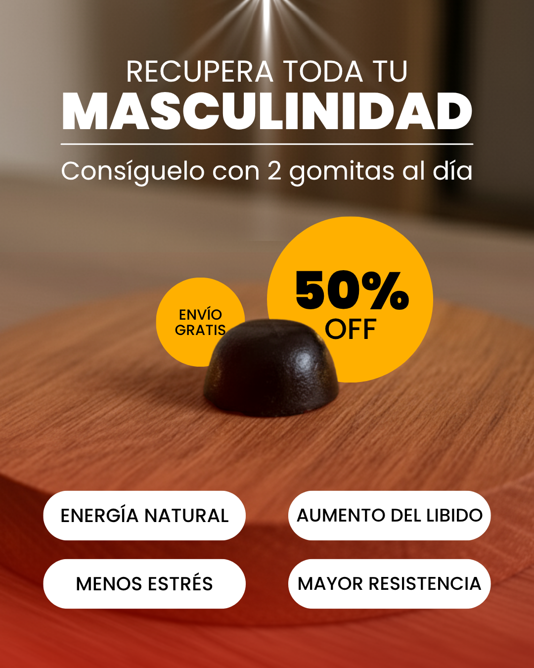 Eleveit Mex Facebook ad: Energía masculina hecha gomita