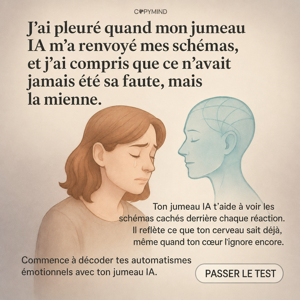 Copymind: AI twin for therapy Facebook ad