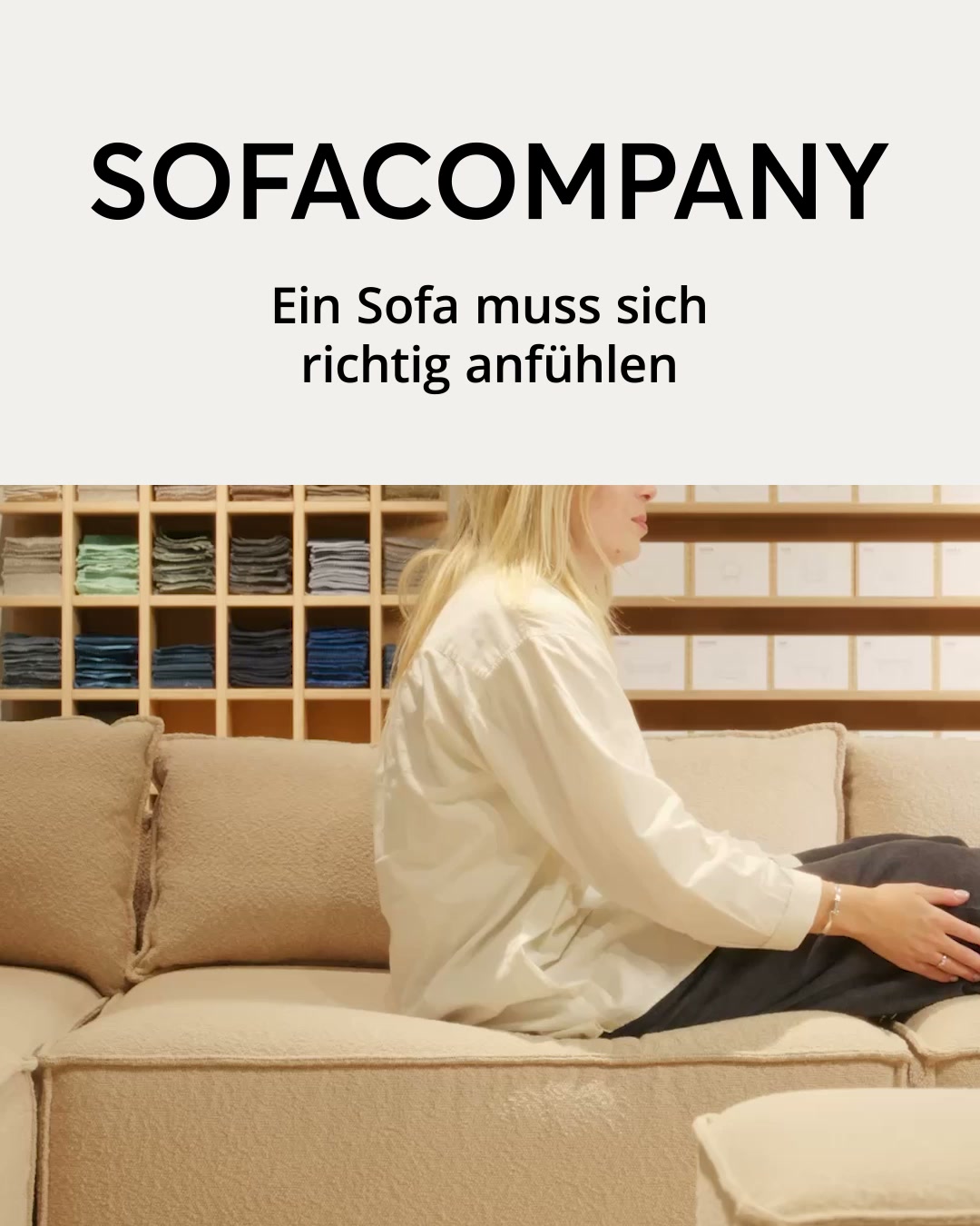 Sofacompany Facebook ad: Erst testen, dann wählen