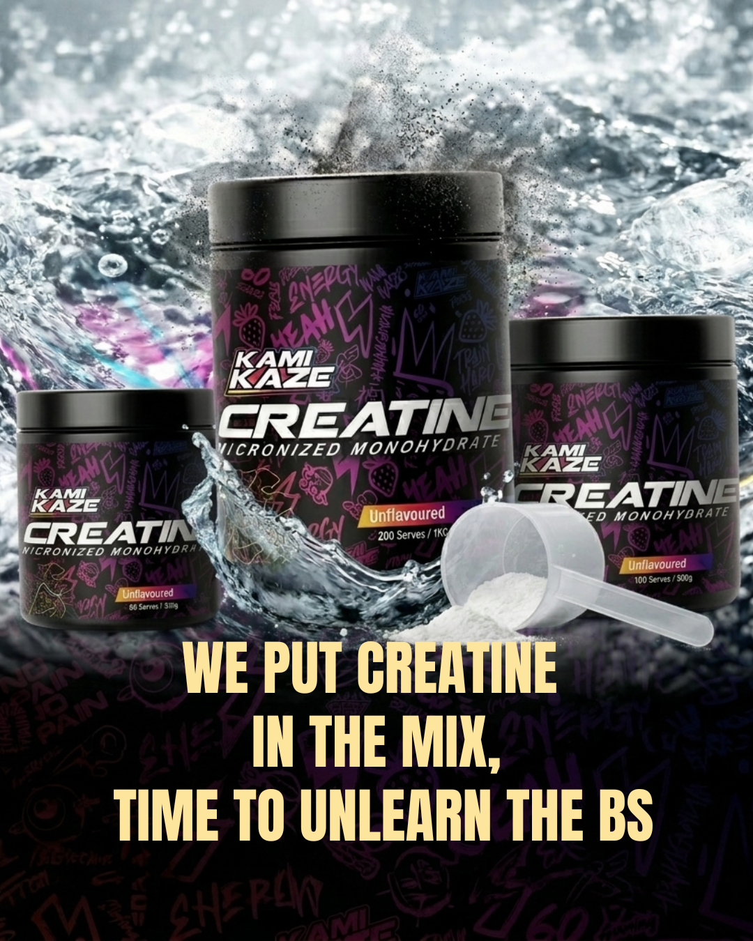 Kamikaze Energy Facebook ad: Think creatine is complicated?