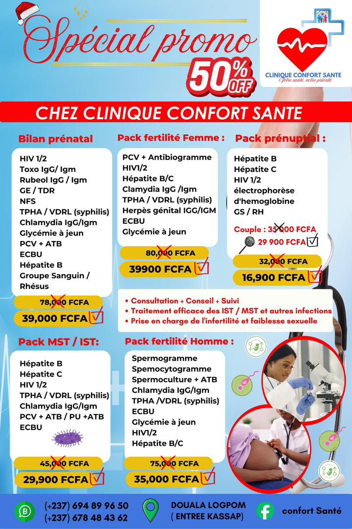 clinique confort santรฉ CM Facebook ad: ๐'๐๐๐ ๐๐๐๐๐๐ ๐ฬ LA CLINIQUE CONFORT SANTE 50%โฆ