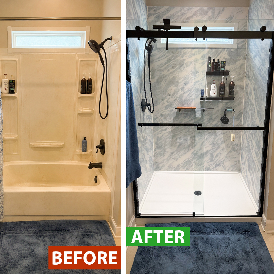 Custom Walk-In Showers Facebook ad