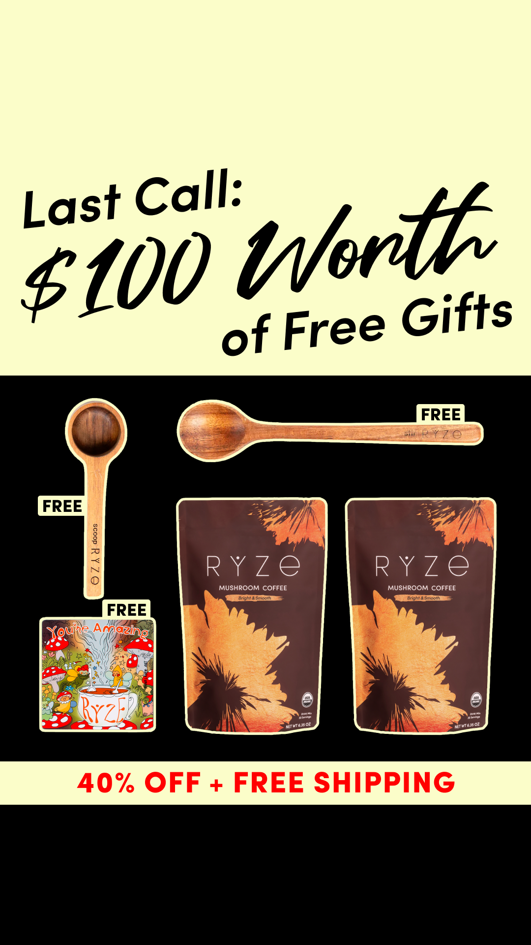 RYZE Superfoods Facebook ad