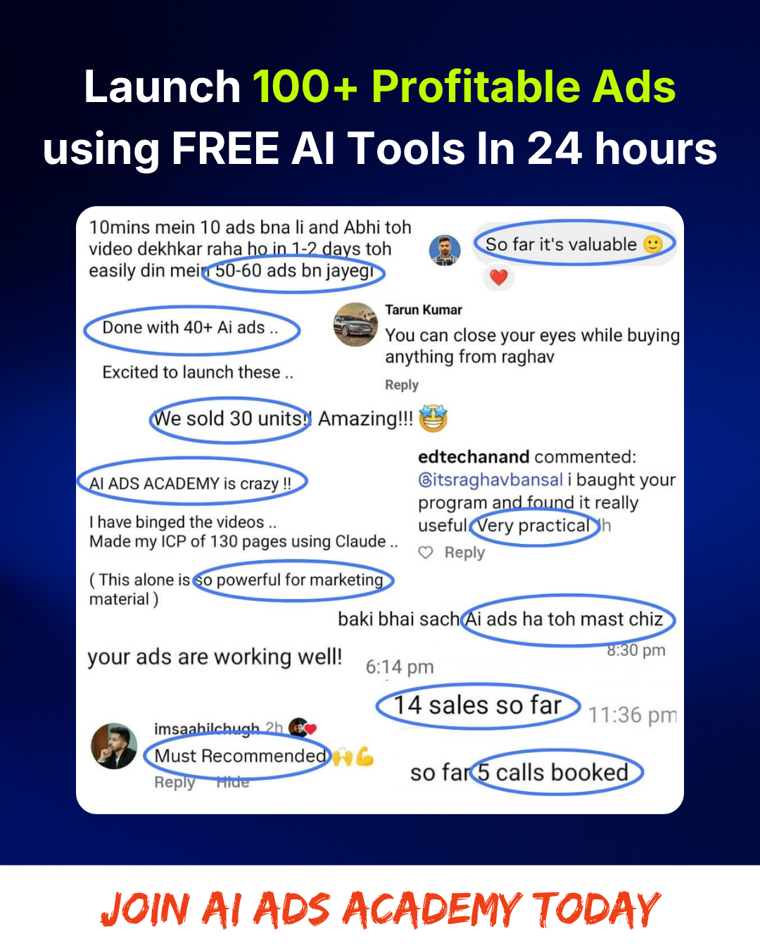 Raghav Bansal Facebook ad: Launch 100+ Winning AI Ads in 24 hours or less