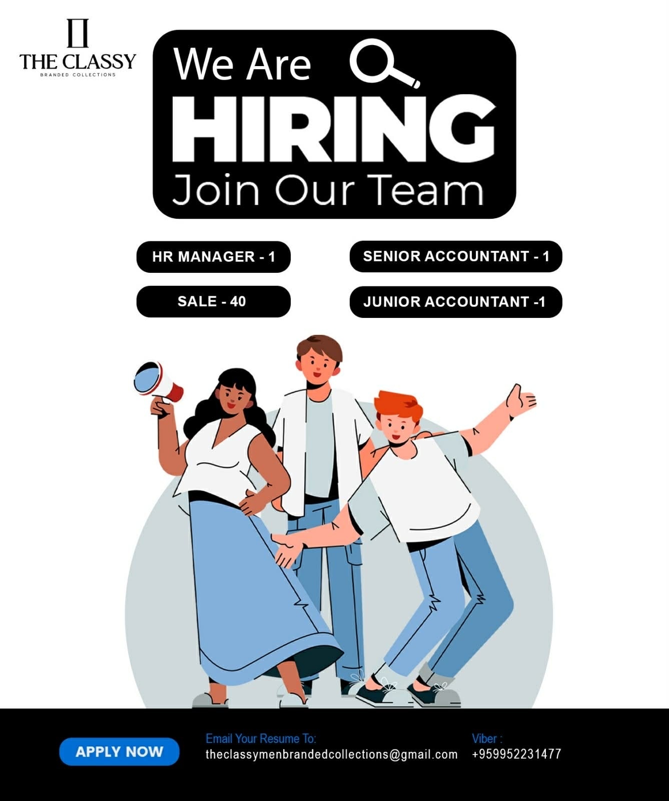 The Classy Facebook ad: အလုပ်အကိုင်ခေါ်ယူခြင်း Urgent (Hiring Now!)