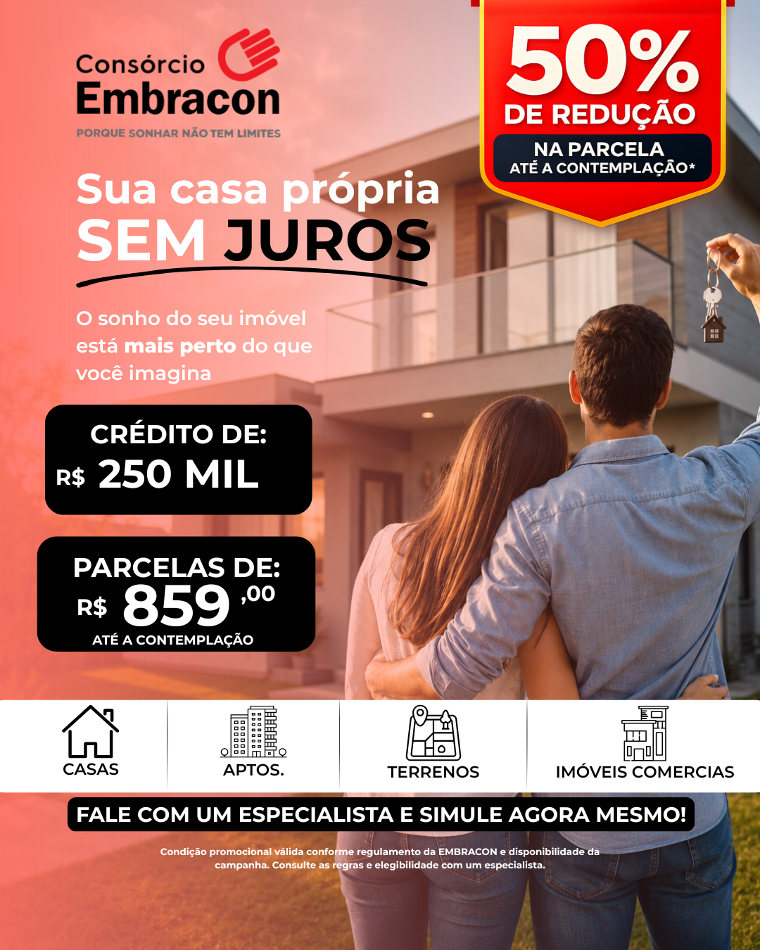 Zaion Corretora Facebook ad: Conquiste Seu Imóvel Sem Pagar Juros