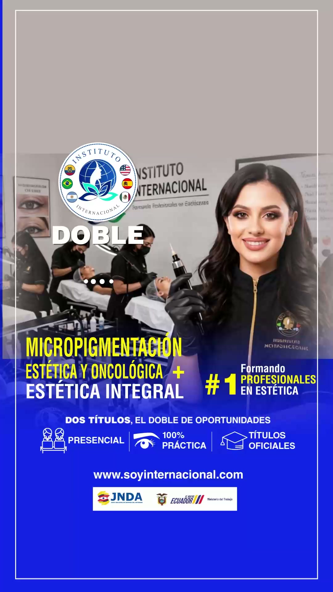 Instituto Internacional Cosmiatria Cosmetologia Micropigmentación Belleza Facebook ad: Matricula GRATIS
