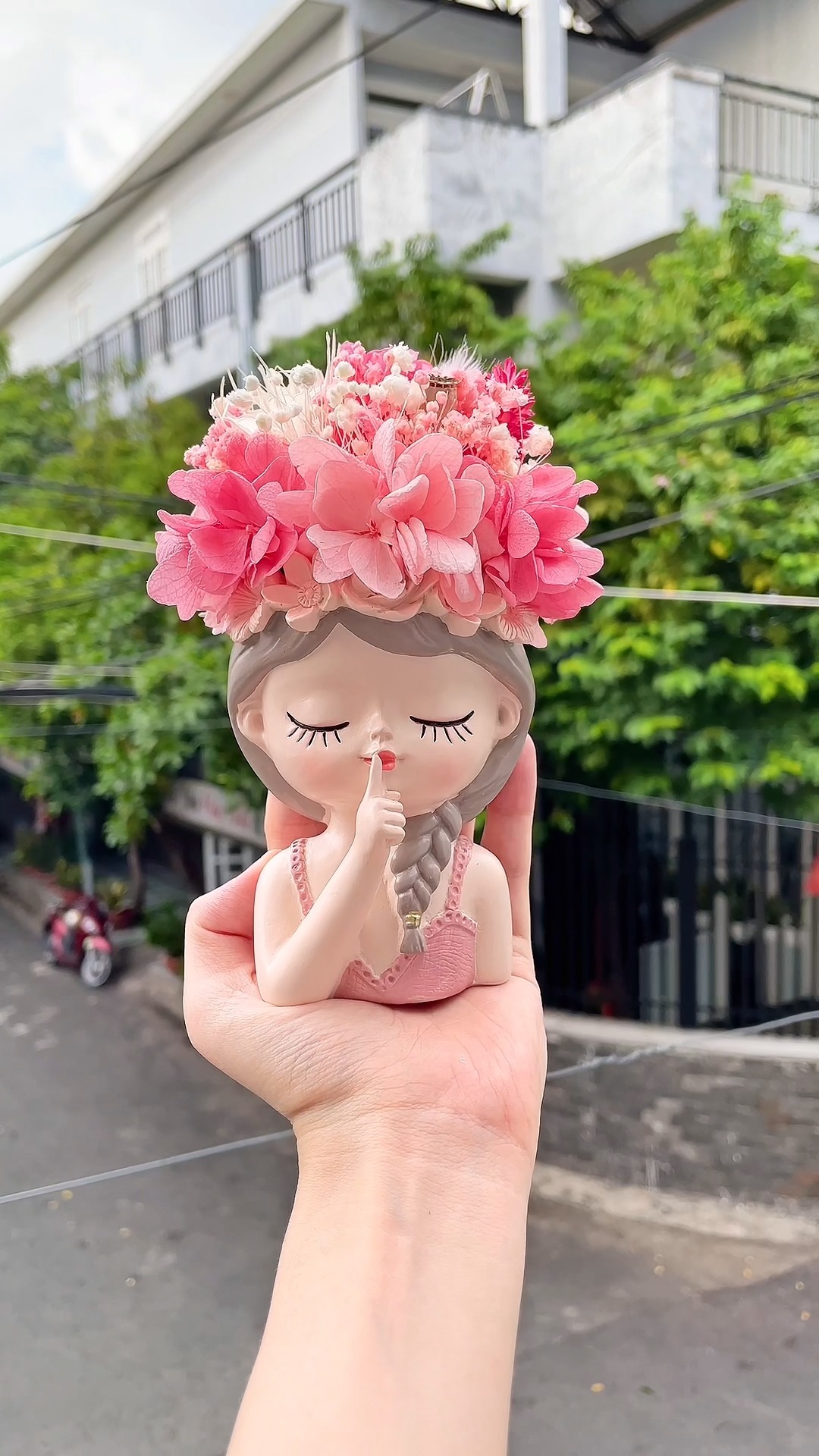 Hoa Khô Ngọc Lan - Magnolia Dried Flowers Facebook ad: Chậu hoa búp bê để bàn cực xinh…