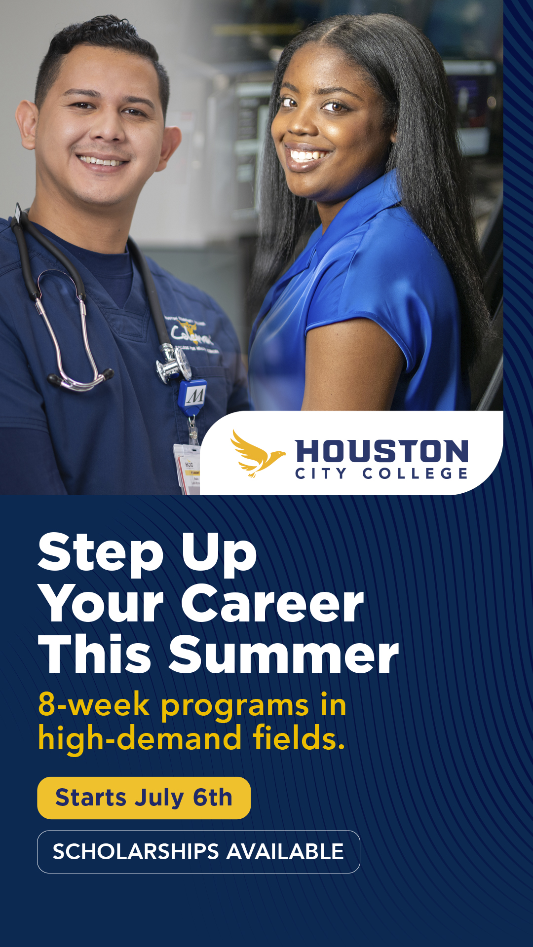 Houston City College Facebook ad from Jun 25, 2026